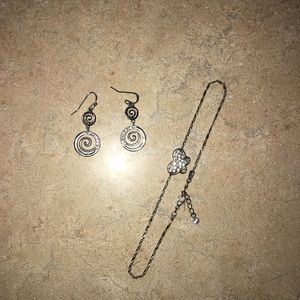 Earrings and ankle bracelet
